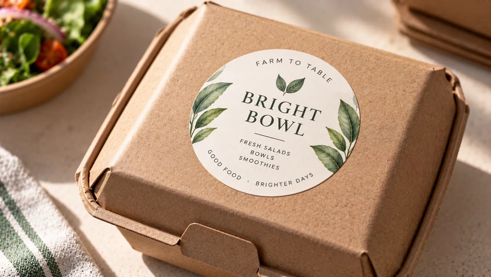 A packaged food container with a label applied